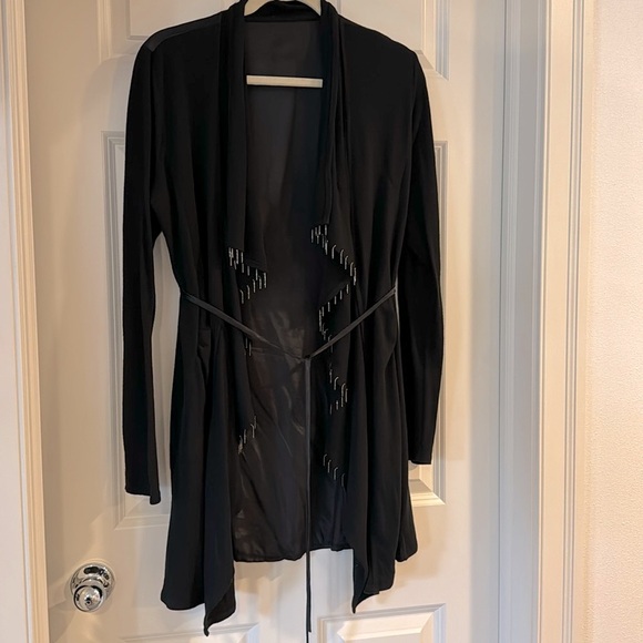 Black front drape cardigan, M/L - Picture 2 of 9
